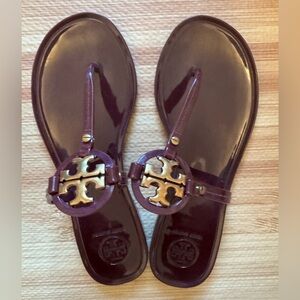 Tory Burch Brown Sandals with Gold Accents